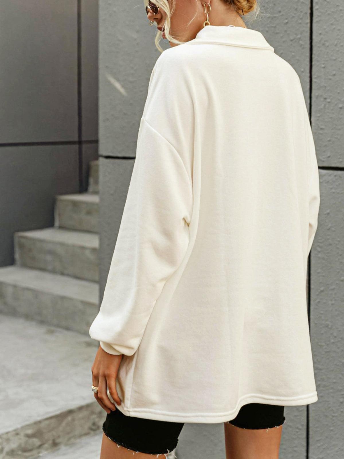 Reyanna™ | Collared Oversized Sweatshirt