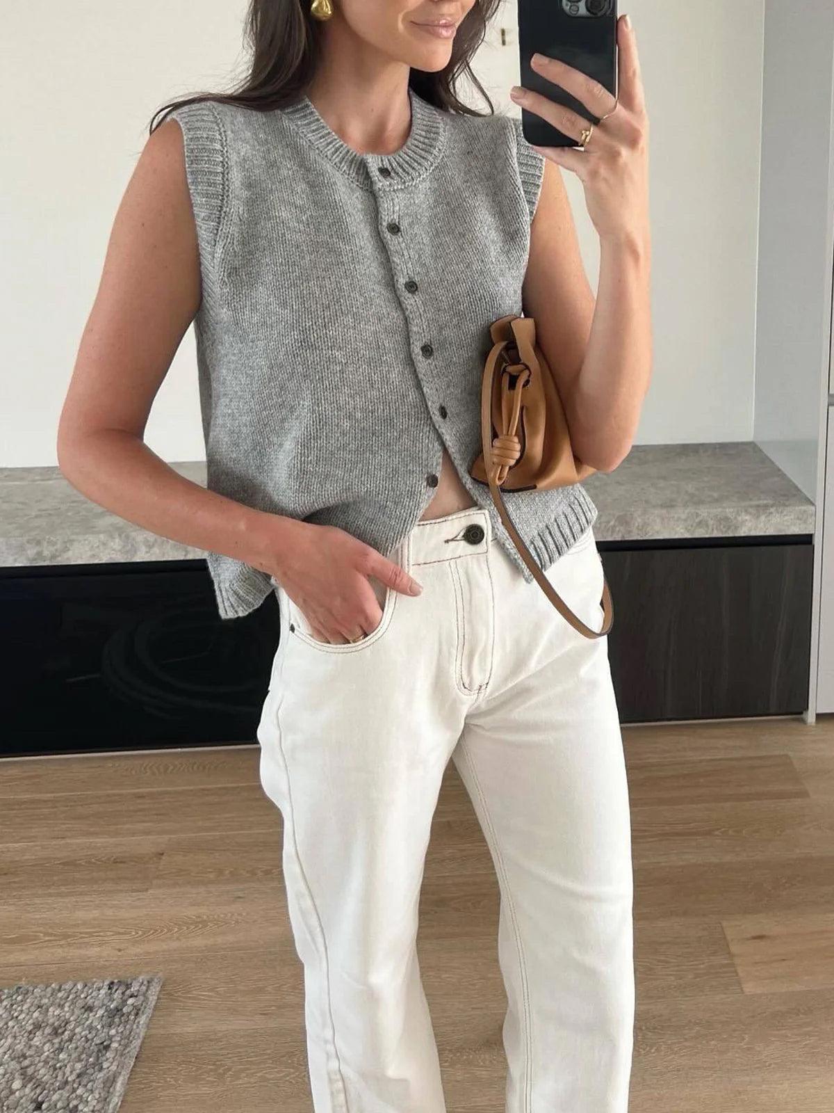 Reyanna™ | Casual Button Up Sweater Vest
