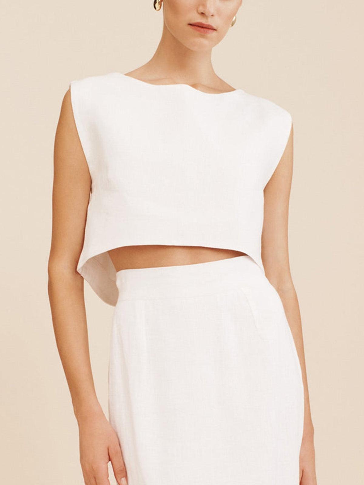 Reyanna™ | Solid Cotton Crop Top With Shorts Set