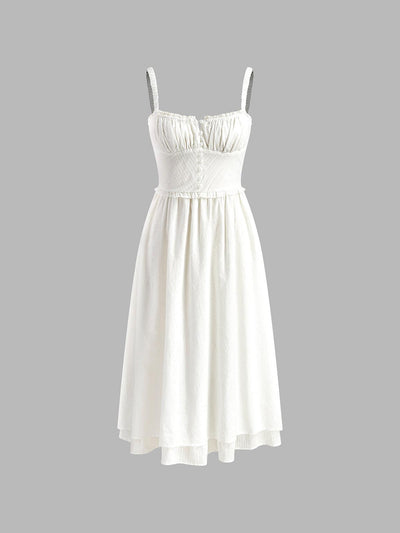 Reyanna™ | Ruffle Hem Cami Plain Midi Dress