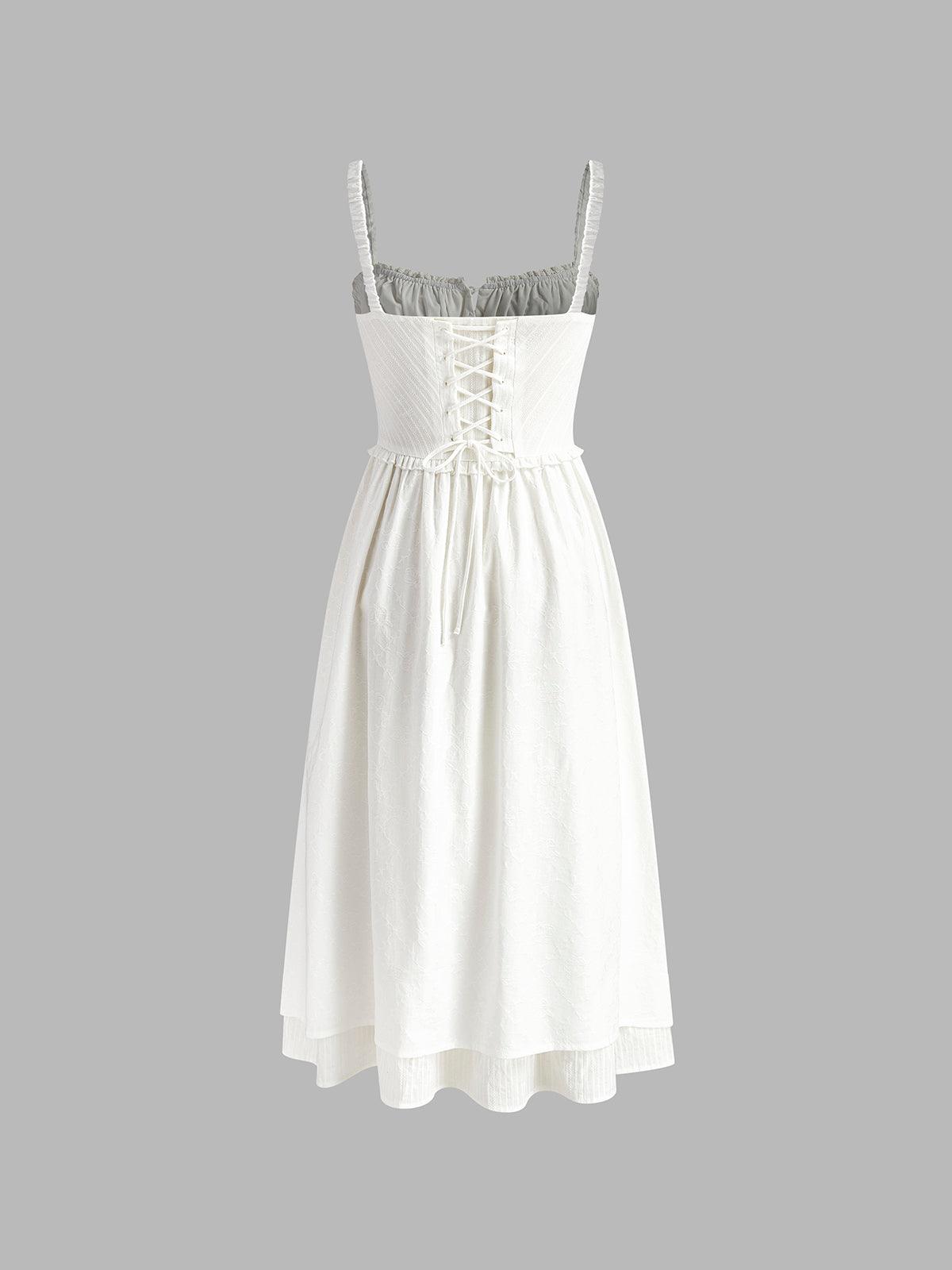Reyanna™ | Ruffle Hem Cami Plain Midi Dress