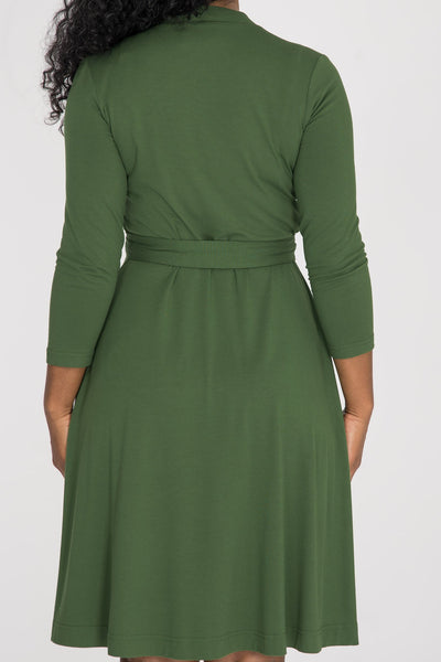 Bestie wrap short jersey dress - Forrest green