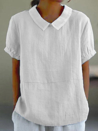 Reyanna™ | Short-sleeved Cotton Collared Shirt