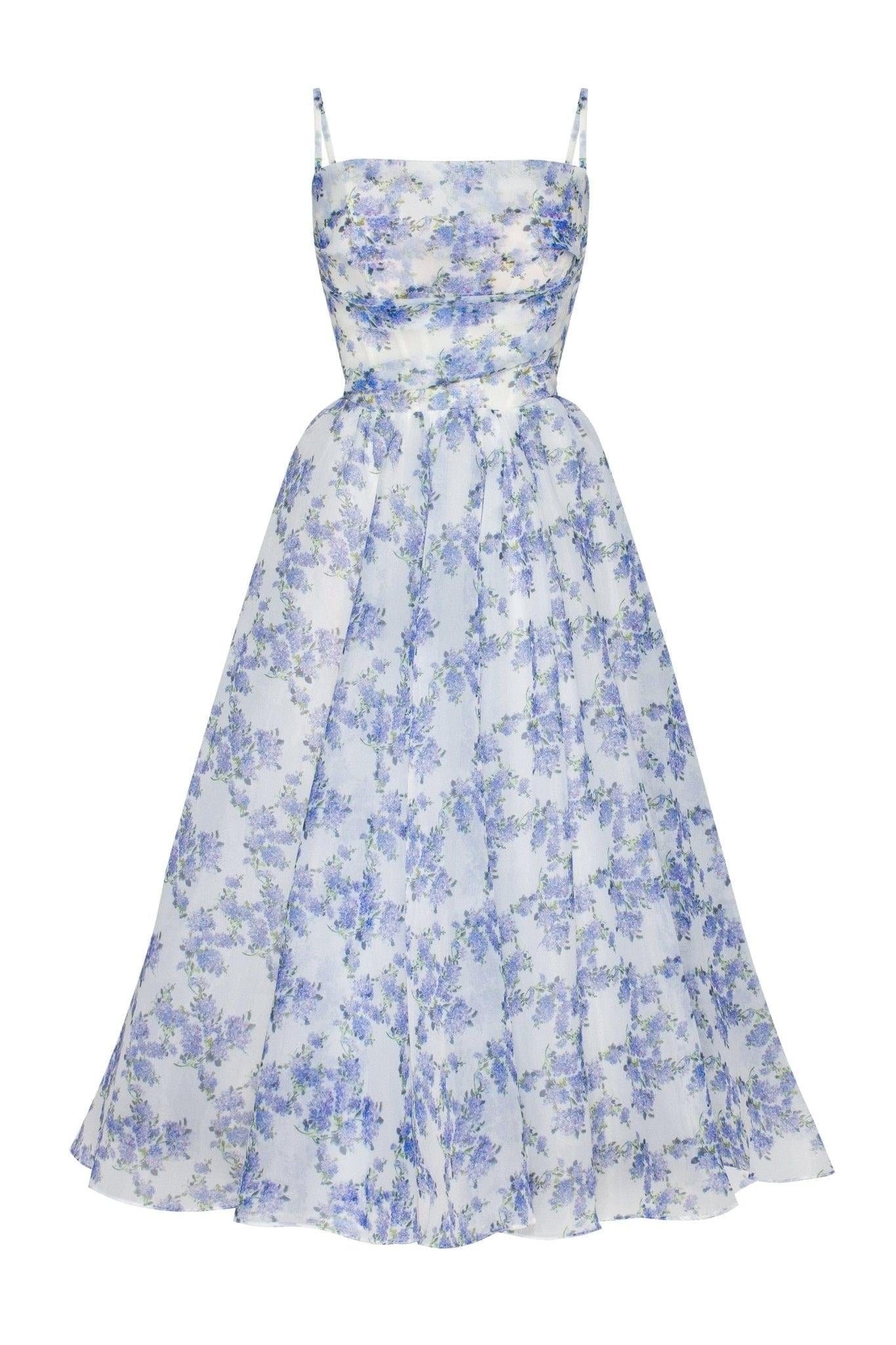 Reyanna™ | Floral Backless Lace Up Slip Midi Dress