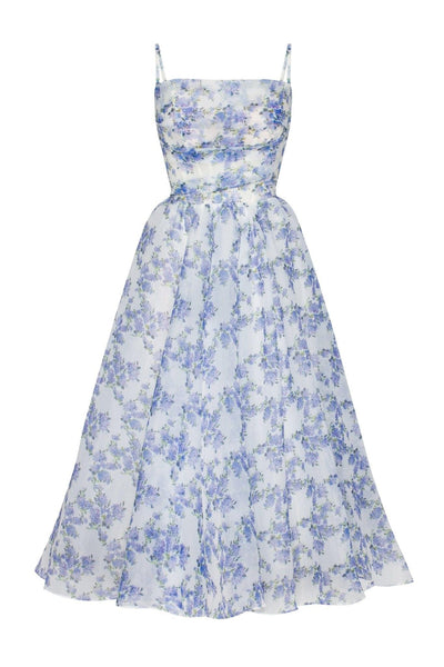 Reyanna™ | Floral Backless Lace Up Slip Midi Dress