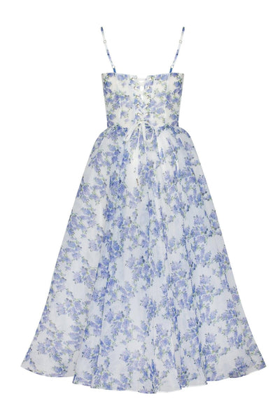 Reyanna™ | Floral Backless Lace Up Slip Midi Dress