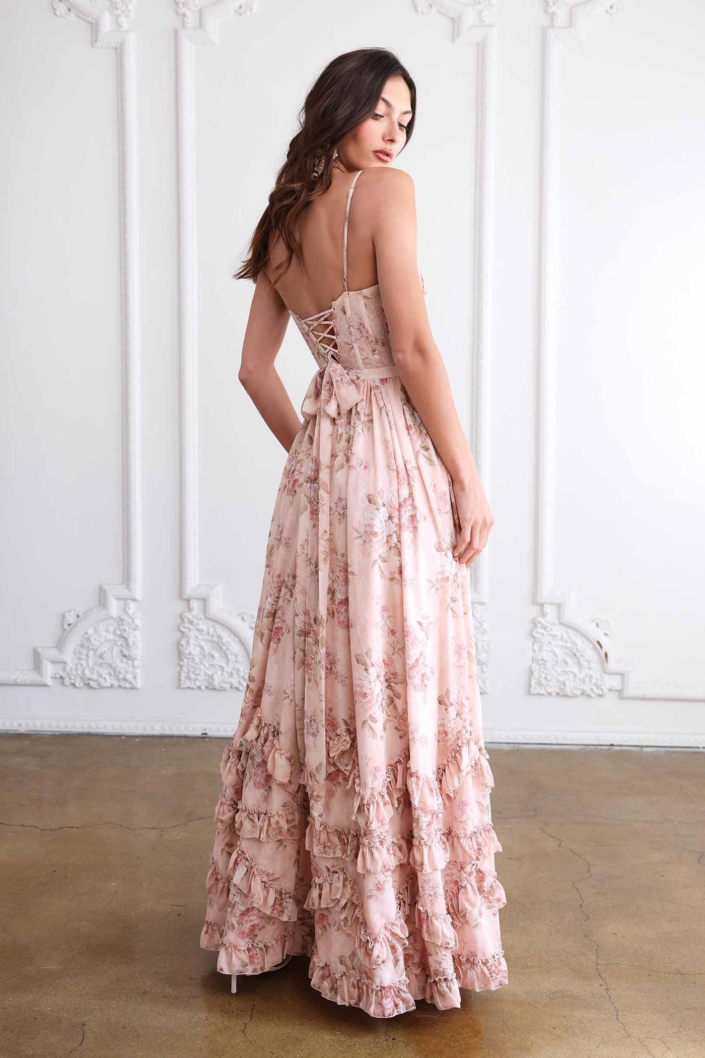Reyanna™ | Floral Frill Split Maxi Dress