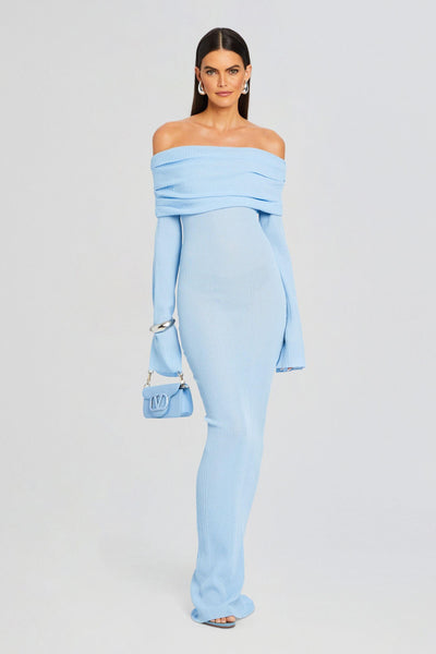 Reyanna™ | Jersey Off-Shoulder Long Sleeve Maxi Dress