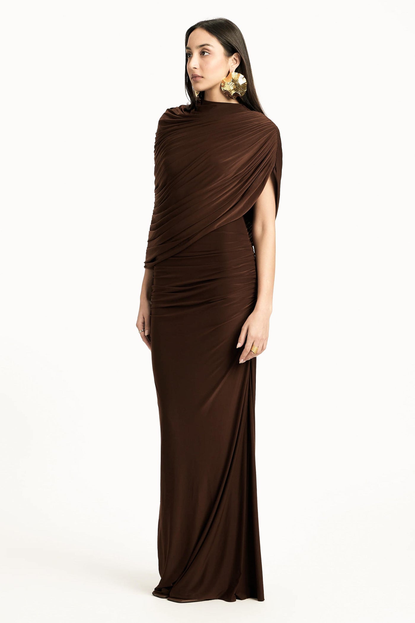 Reyanna™ | Jersey Gathering Asymmetrical Maxi Dress