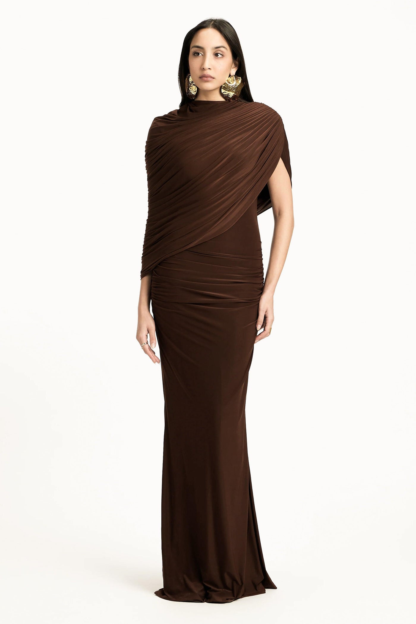 Reyanna™ | Jersey Gathering Asymmetrical Maxi Dress