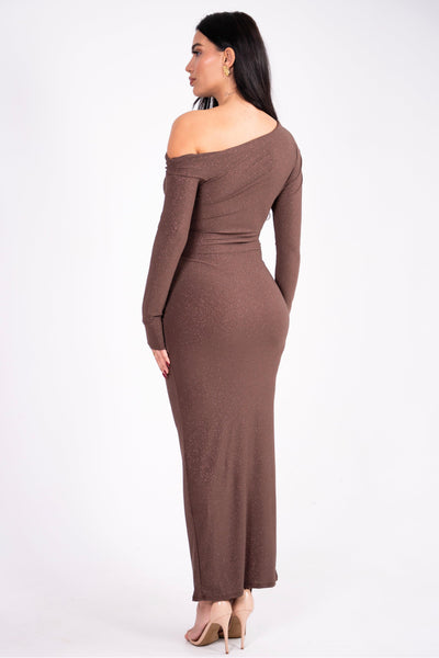 Reyanna™ | Jersey Knotted Asymmetrical Neck Midi Dress