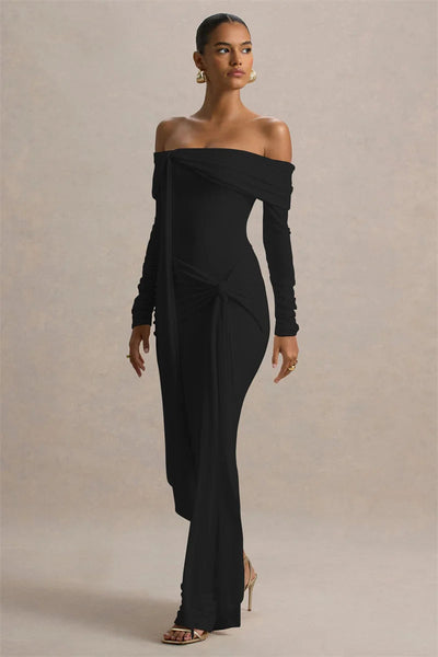 Reyanna™ | Solid Jersey Knotted Maxi Dress