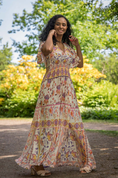 My smocked maxi jersey dress