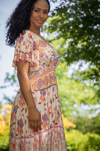 My smocked maxi jersey dress
