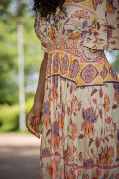 My smocked maxi jersey dress