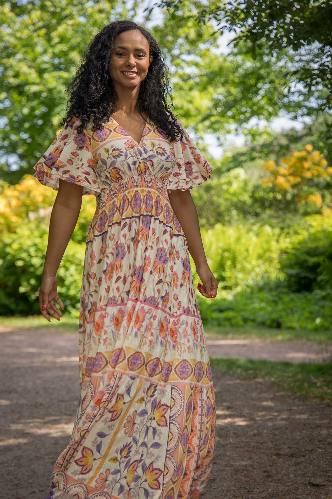 My smocked maxi jersey dress