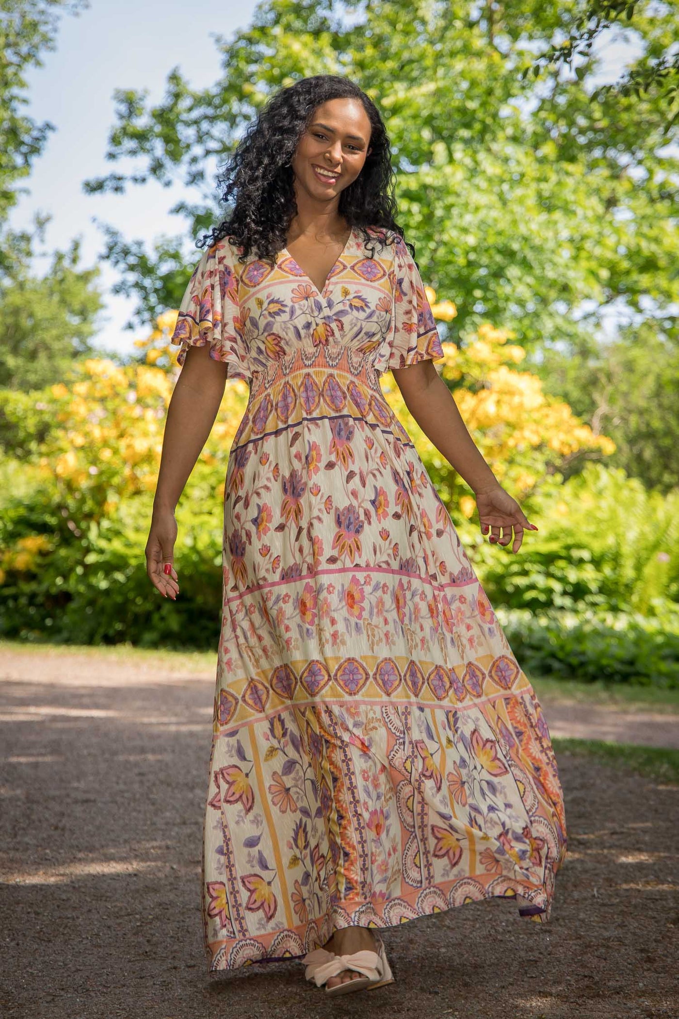 My smocked maxi jersey dress