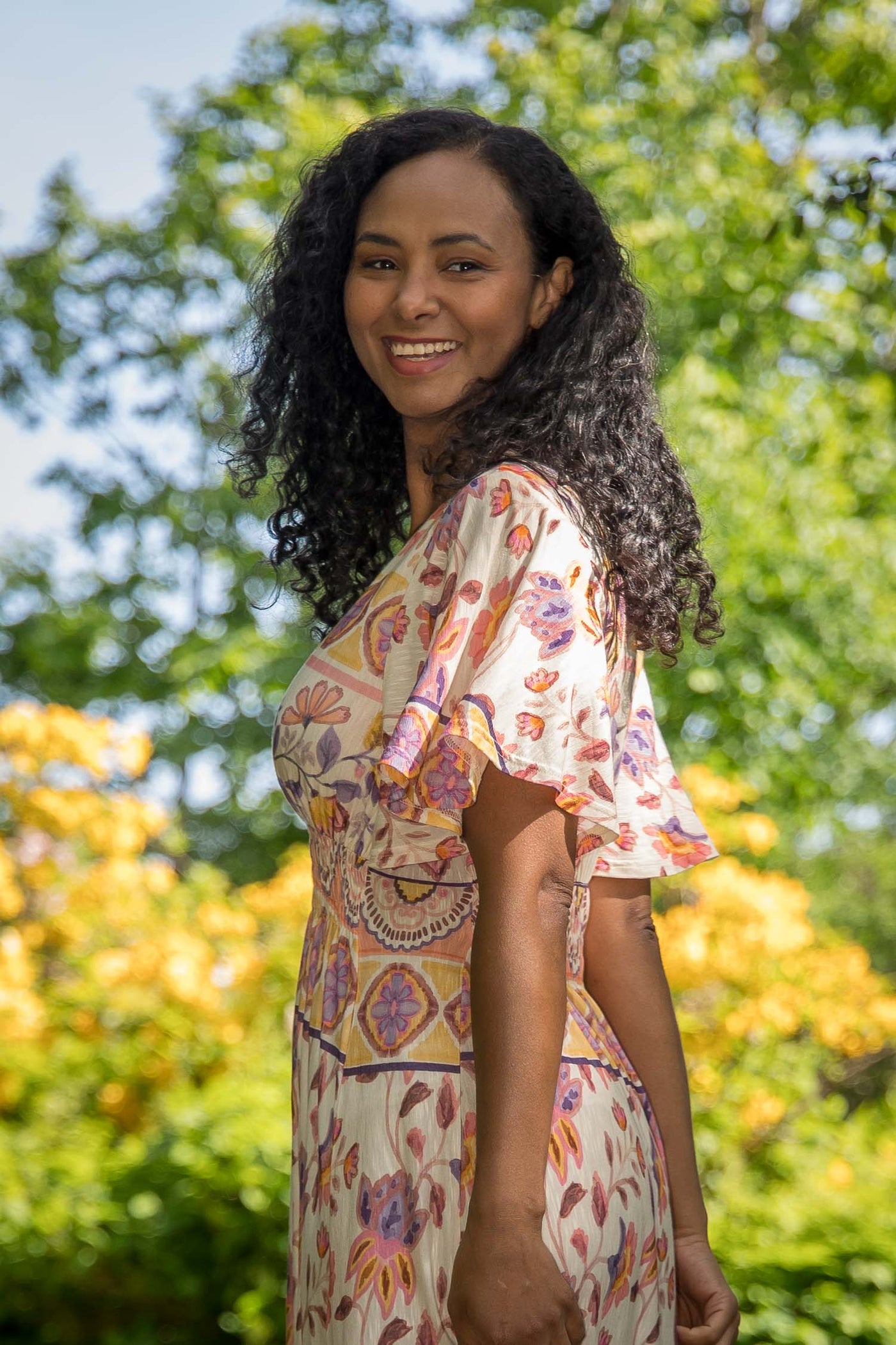 My smocked maxi jersey dress