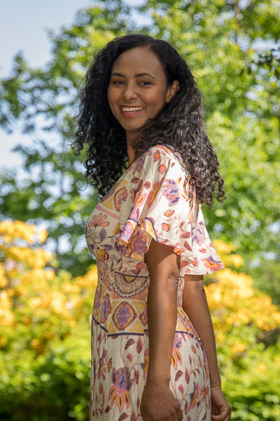 My smocked maxi jersey dress