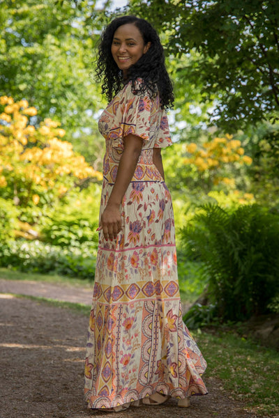 My smocked maxi jersey dress
