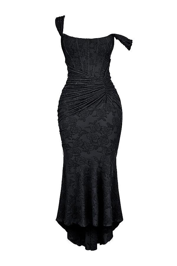 Reyanna™ | Black bell floral maxi dress