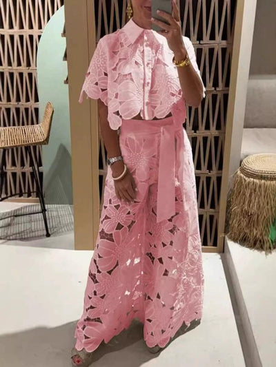 Reyanna™ | Exquisite floral embroidery sexy hollow suit