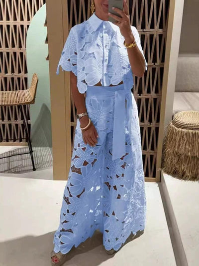 Reyanna™ | Exquisite floral embroidery sexy hollow suit