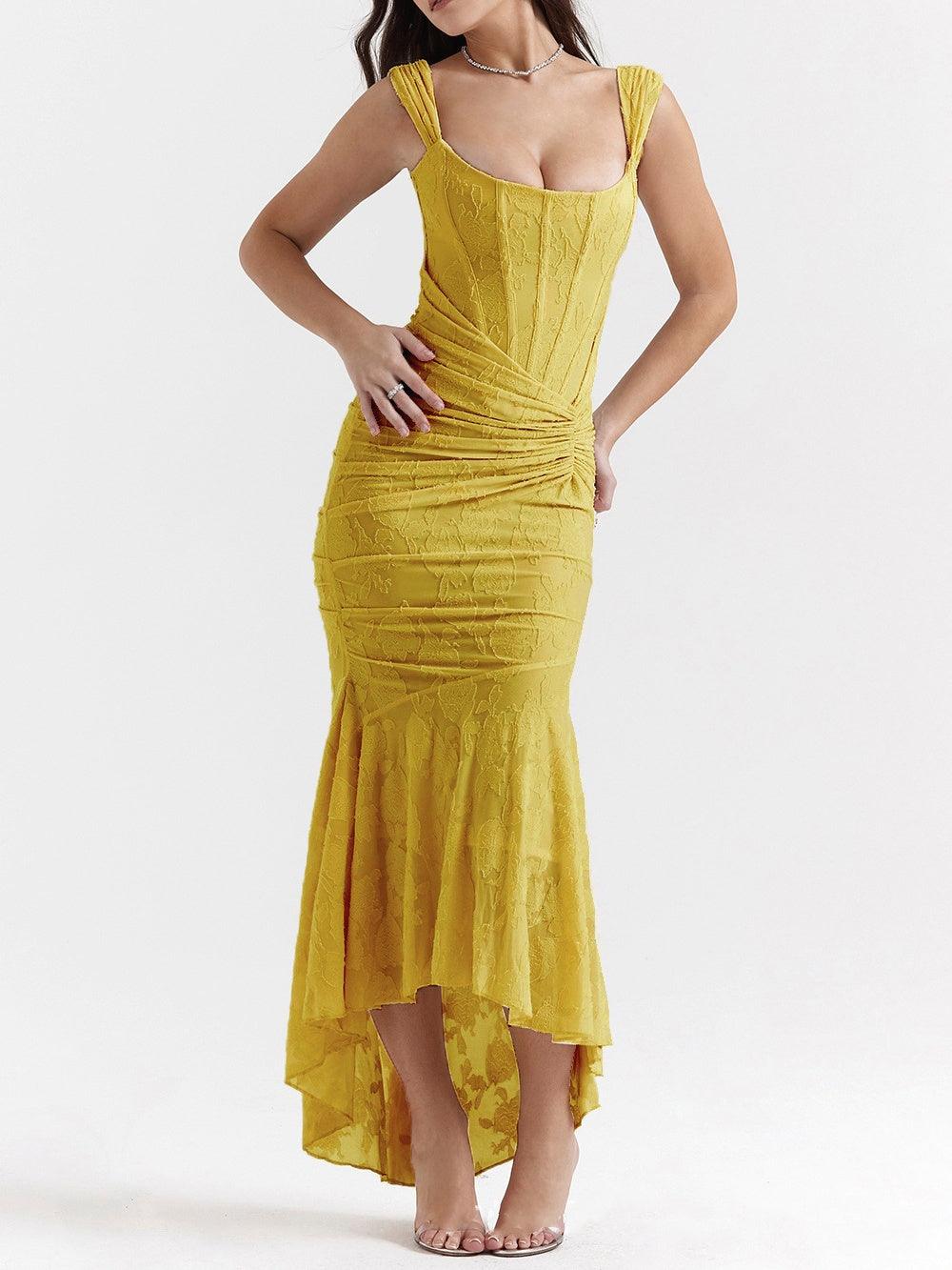 Reyanna™ | Yellow bell floral maxi dress