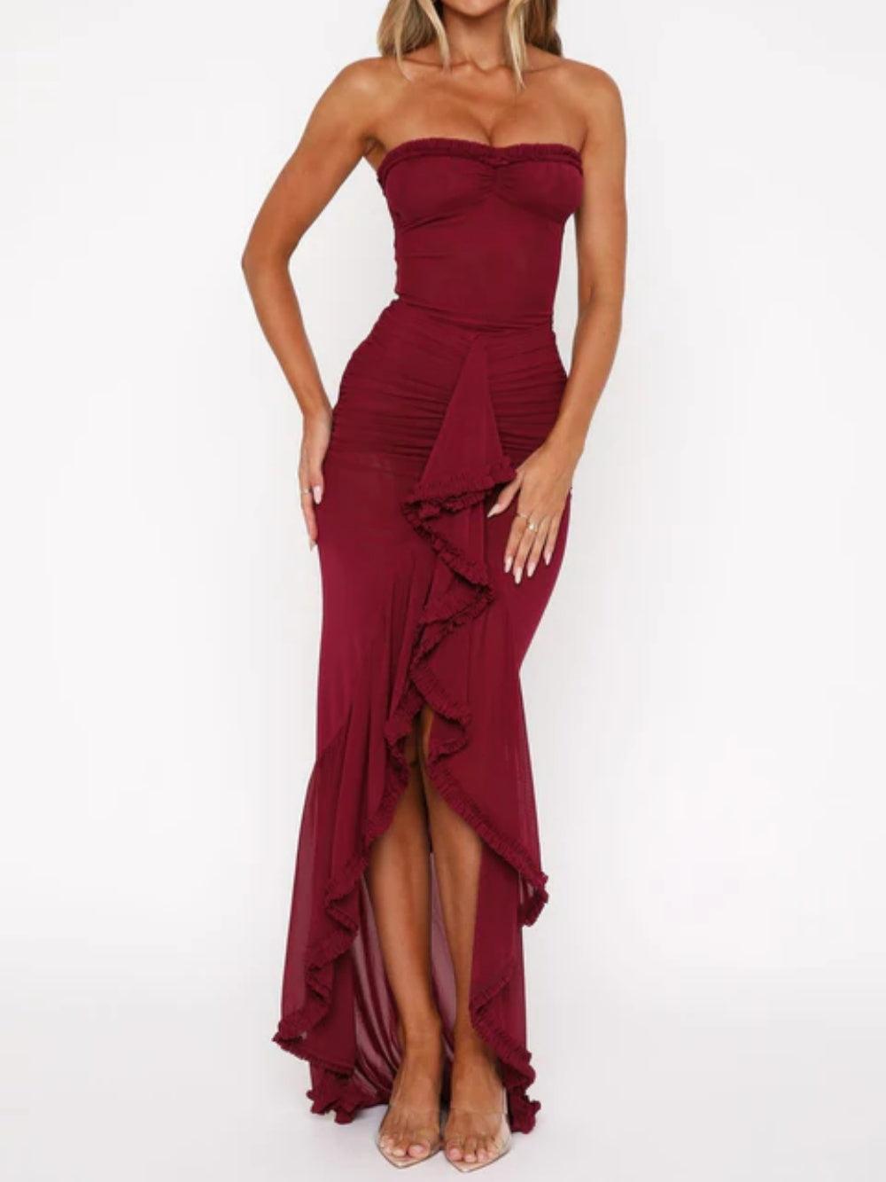 Reyanna™ | Off-the-shoulder mesh maxi dress