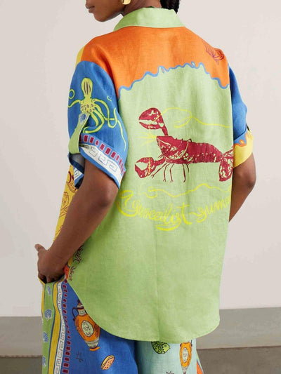 Reyanna™ | Summer Fantasy Print Short Sleeve Loose Top and Pants Set