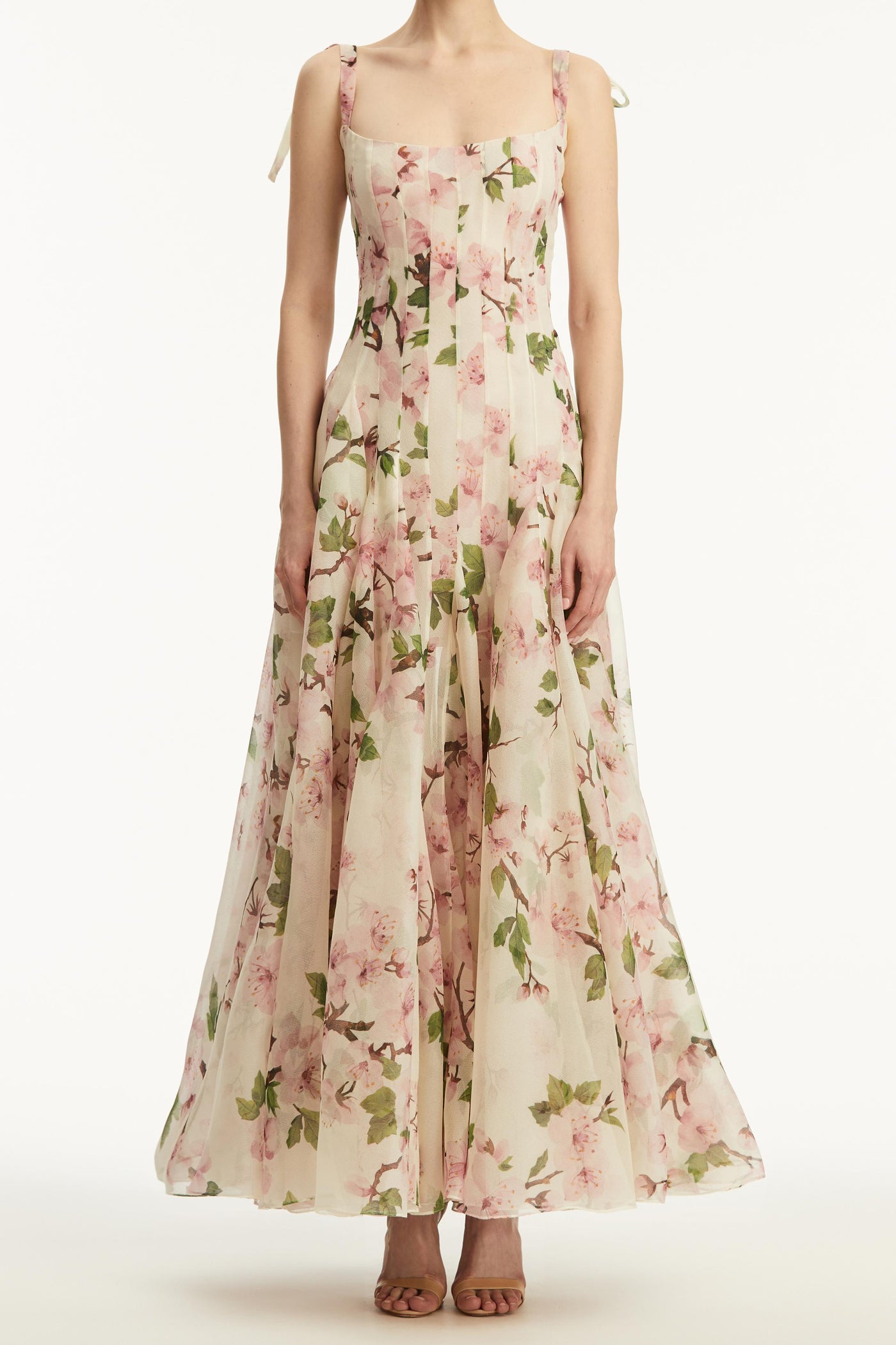 Reyanna™ | Floral Ruched Sweetheart Neck Maxi Dress