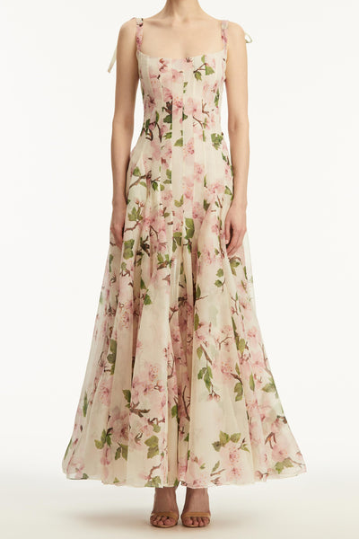 Reyanna™ | Floral Ruched Sweetheart Neck Maxi Dress