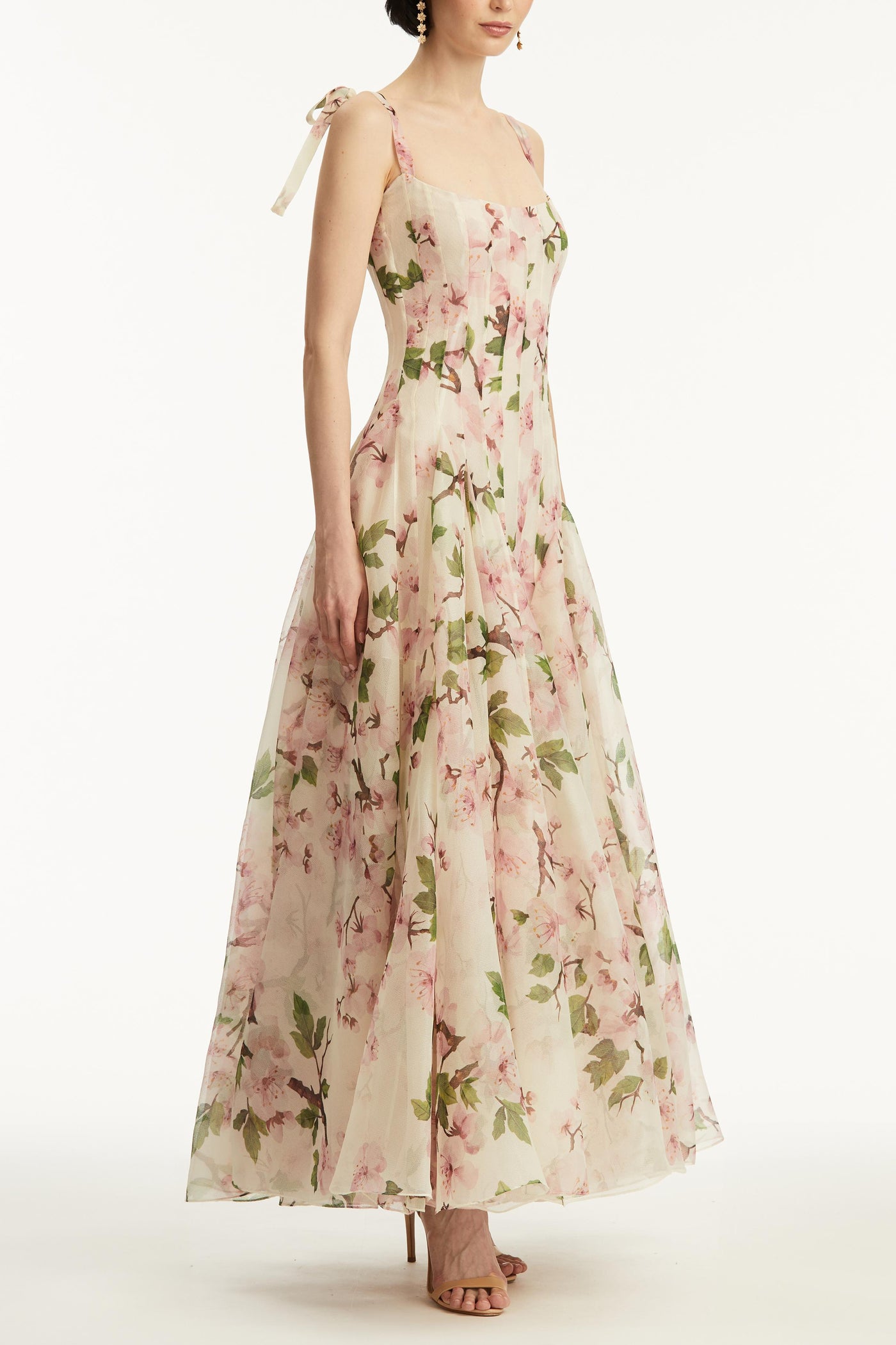 Reyanna™ | Floral Ruched Sweetheart Neck Maxi Dress