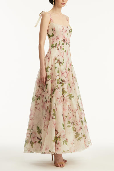 Reyanna™ | Floral Ruched Sweetheart Neck Maxi Dress