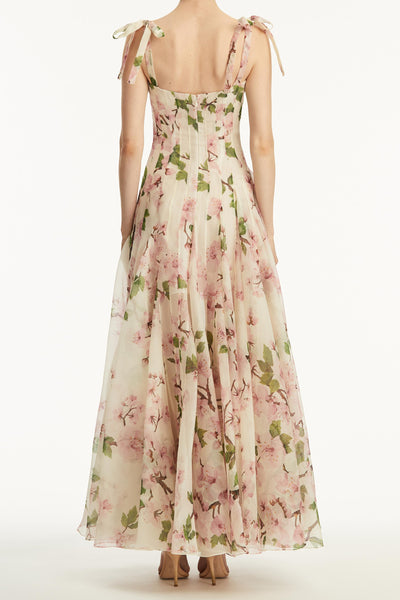 Reyanna™ | Floral Ruched Sweetheart Neck Maxi Dress