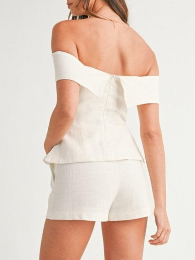 Reyanna™ | White Cotton and Linen Two-piece Suit