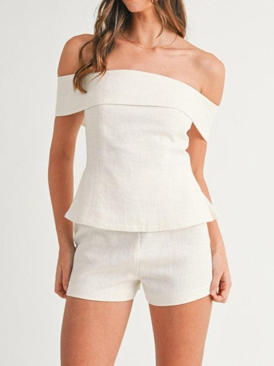 Reyanna™ | White Cotton and Linen Two-piece Suit