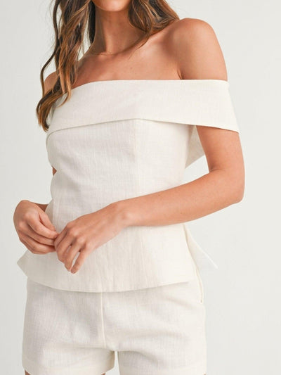 Reyanna™ | White Cotton and Linen Two-piece Suit