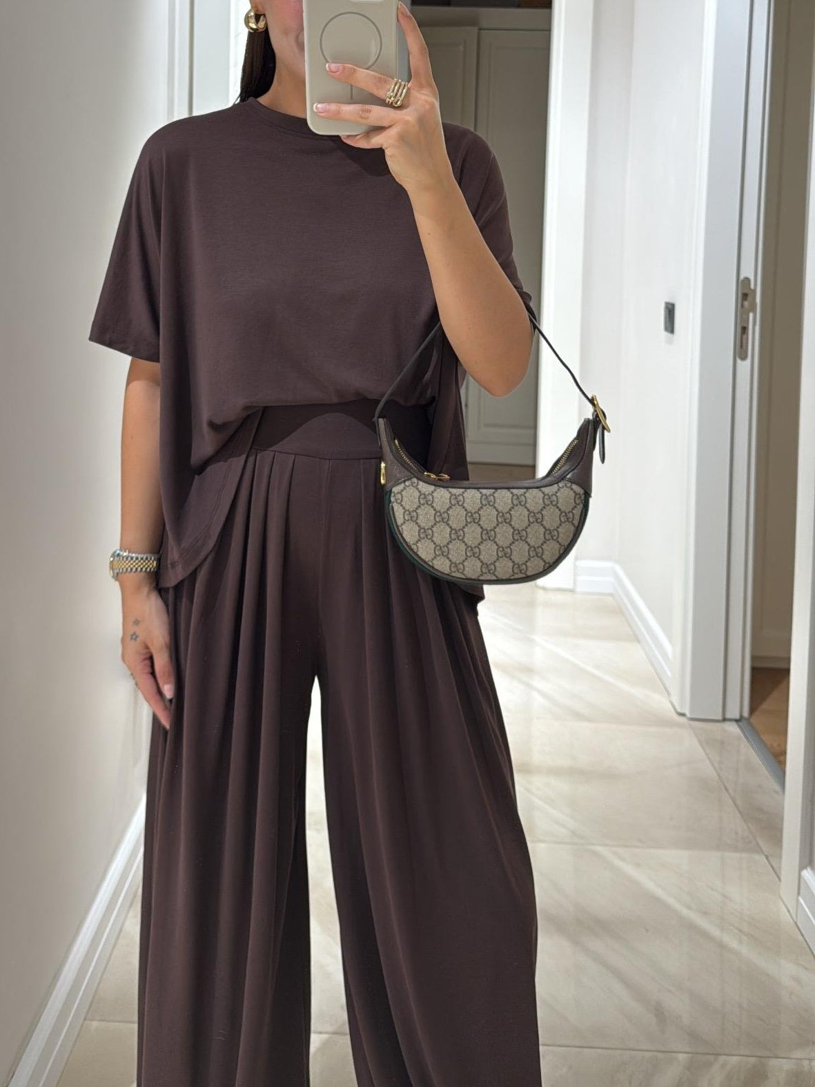 Reyanna™ | Light Grey Casual Top and Wide-leg Pants Set