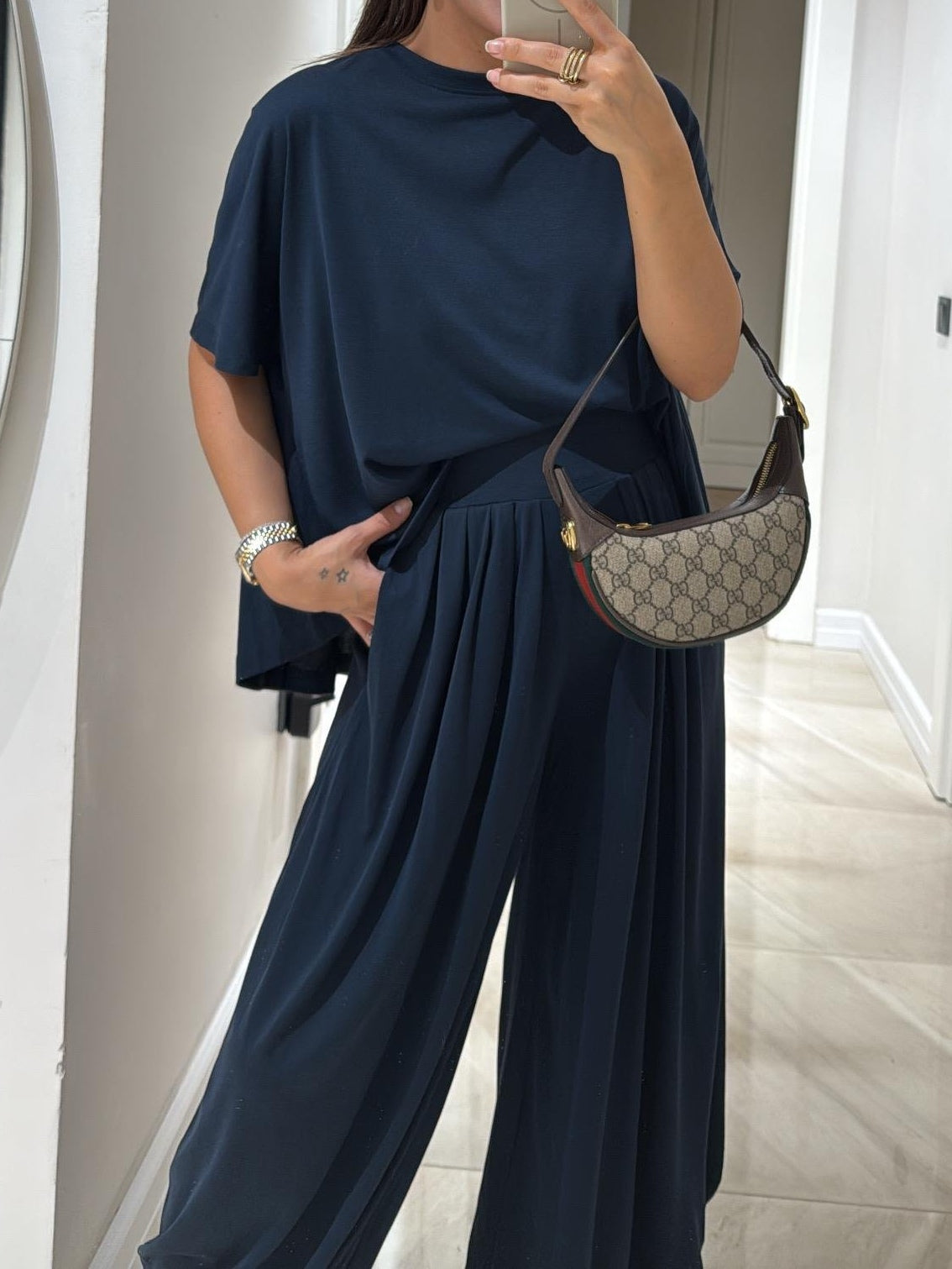 Reyanna™ | Light Grey Casual Top and Wide-leg Pants Set