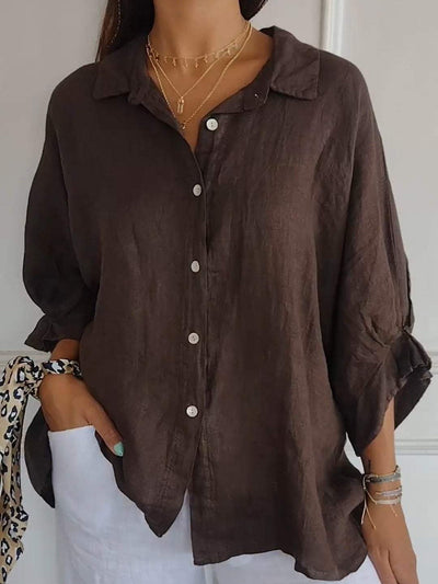 Reyanna™ | Cotton and Linen Solid Color Casual Shirt