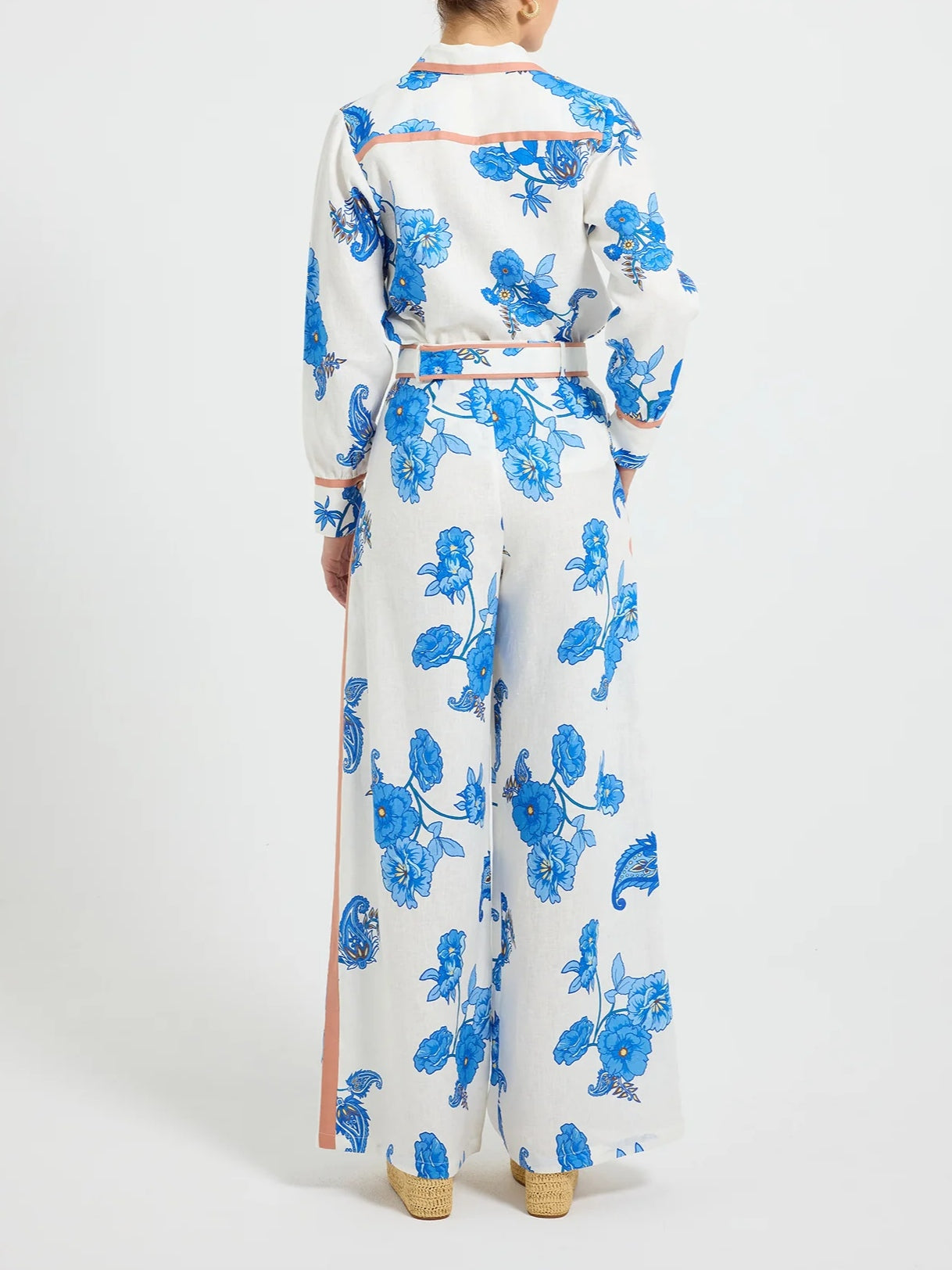 Reyanna™ | Elegant Blue Floral Paisley Pattern Shirt