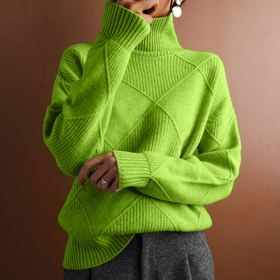 Reyanna™ | Turtleneck loose lozenge long-sleeved winter sweater