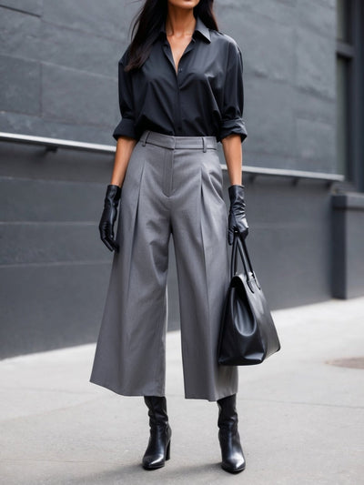Reyanna™ | Classic Black Long-sleeved Shirt