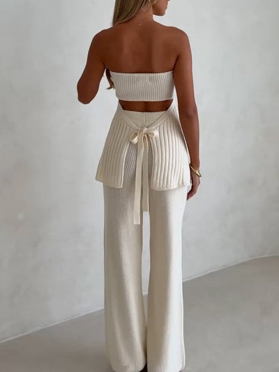 Reyanna™ | Apricot Ribbed Knit Bandeau Top