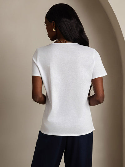 Reyanna™ | Silkeblandning U-ringning Dam T-shirt