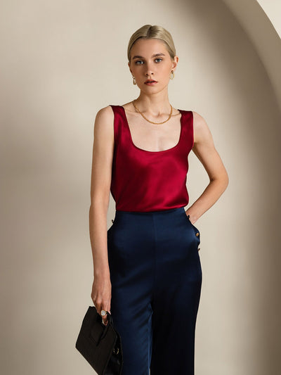 Reyanna™ | Silke U-ringad Axelbands Camiseta Top