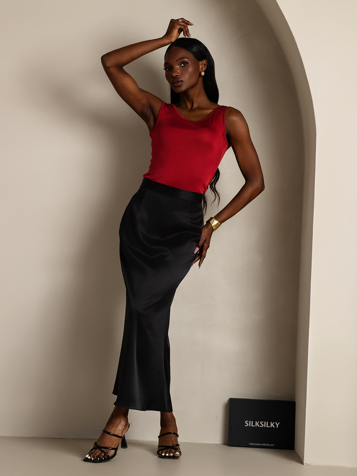 Reyanna™ | Sidenstickad Lounge Rund Halsringning Tank Top