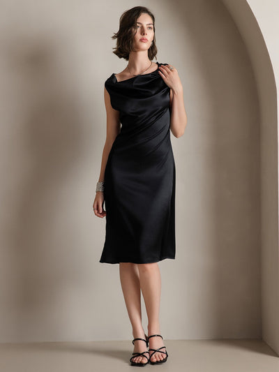 Reyanna™ | Siden elegant cowl-neck ärmlös klänning