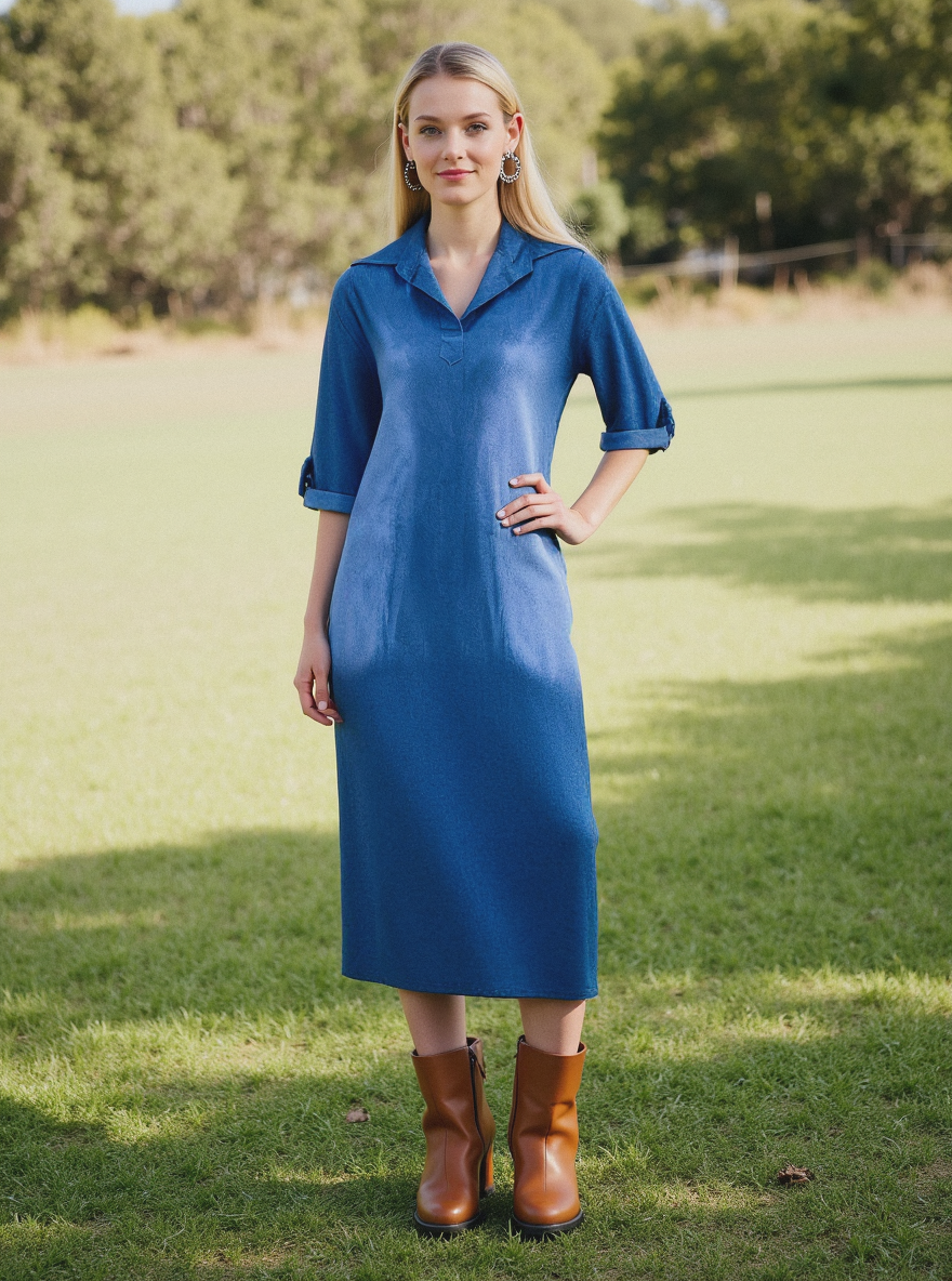 Reyanna |Lea | Elegant jeanslook med sidoklyfta